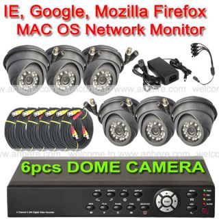  Dome Camera 8CH Network DVR CCTV Home System Mac OS Firefox