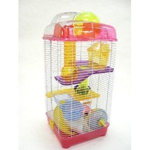 Dwarf Hamster Rodent Mouse Mice Critter Play House Cage H3030 Pink