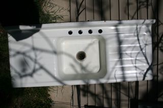  Standard Porcelain Cast Iron Farmhouse Sink Double Drainboard