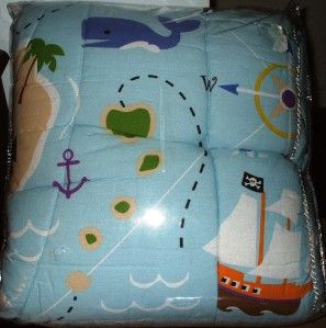 New Olive Kids Boys Pirates Full Comforter Sharks Ships