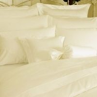Bed Linen Egyptian Cotton Solid Sateen 800TC Ecru Queen