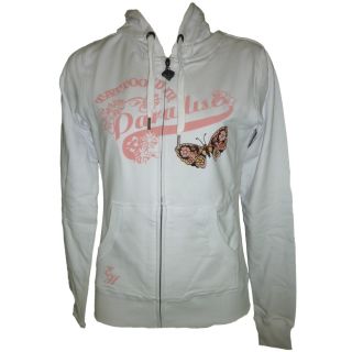 Ed Hardy White Womens Specialty Floral Butterlfly Hoodie