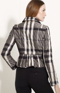 Authentic Burberry London Quilted Check Print Jacket Size 6 $695 00