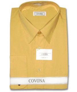Mens Gold Color Dress Shirt CNV Cuffs Sz 17 1 2 36 37