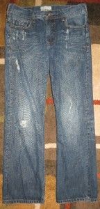 Mens Aeropostale Destroyed Skinny Driggs Slim Boot Dark Jeans Sz 30 x