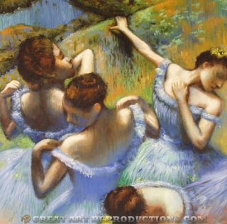 Blue Dancers Edgar Degas Impressionist Reproduction in Oil 26X26