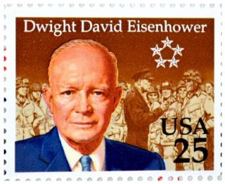 25 Cent Postage Stamp Dwight D Eisenhower Uncirculated