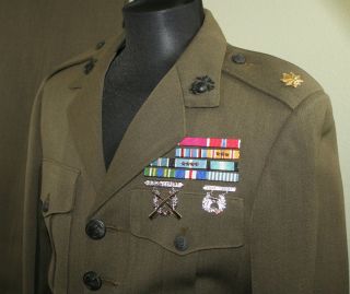  USMC Marine Corps Officer Alpha Uniform Ribbons Badges & EGAs   Major