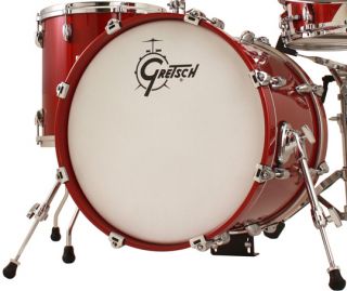 Gretsch Renown 57 B Bop Bass Drum w Riser Red White 18 x 14 Inch NEW