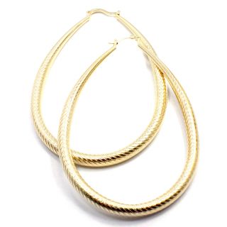 Gold Filled 18K GF Earrings Fashion Sexy Jumbo Big Hoop Oval Exotic
