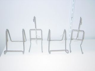 Picture Stands Easels Silver Twisted Rope Lot of 4