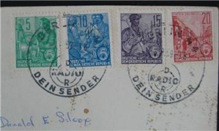 DDR Germany Berlin Stalinallee Street RPPC 4 Stamp 1959
