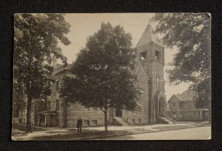 1910s First M. E. Church Charleston IL Coles Co Postcard Illinois