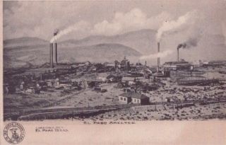 El Paso TX Birdseye View of Smelter Postcard