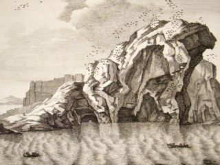  Slezer Theatrum Scotiae 1814 Folio Copper Plate. Bass Rock, Scotland