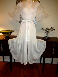 Vtg Gown Miss Elaine Robe Nightgown Bridal Lingerie Retro Rockabilly