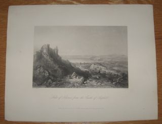 Lake of Tiberias Castle of Saphet 1840 Safed Israel Wm. Bartlett