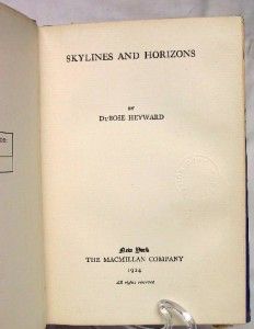 Dubose Heyward Skylines Horizons 1924 1st Ed Poetry Author of Porgy