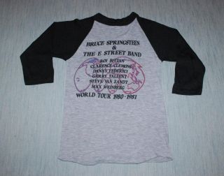Vintage Bruce Springsteen World Tour T Shirt 1980 S
