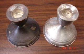 Duchin Sterling Silver Candle Stick Holders with Weighted Bottoms