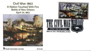 American Civil War 1862 on Two Aquila Cachets FDCs