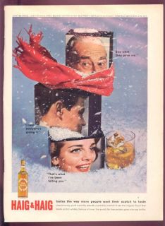 1962 Vintage Original Magazine Holiday Ad Haig Haig Five Star Whiskey