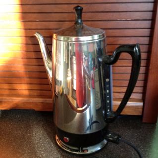 Vintage GE 10 Cup Percolator Coffee Pot Electric General Electric