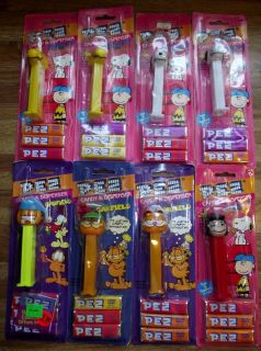 Assorted Pez Candy Dispensers Snoopy Woodstock Lucy Garfield