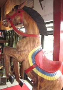 Hand Carved Teak Horse 8 Tall