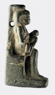 egyptian+gre+stone+isis+horus+seated+amulet b