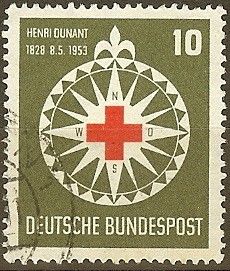  0696 1953 Bundespost Red Cross Founder Henri Dunant Birth Used