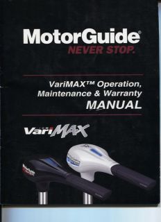Motorguide Mercury VariMAX Electric Outboard Owners Manual 2008