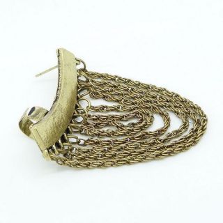  New Coming Vintage Bronze Tassel Ear Cuff Earrings Clip on 1pc