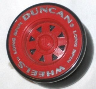 Duncan Wheels Long Spin Red YoYo  U s A
