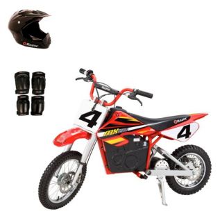 razor mx500 dirt rocket electric bike motorcycle with helmet elbow