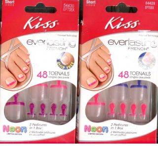 Kiss Everlasting Toenail Kit Neon French Manicure Toes