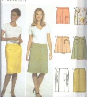 Misses Skirt Sewing Pattern Mini 2 Lengths Easy Sew Simplicity 5066