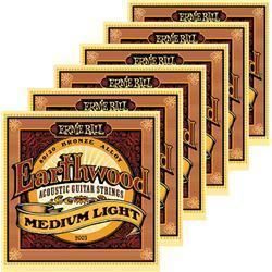  Earthwood 80 20 Bronze Medium Light Acoustic Strings 6 Pack