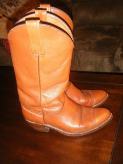 Vintage Frye Leather Cowboy Pull on Boots Mens Size 9D