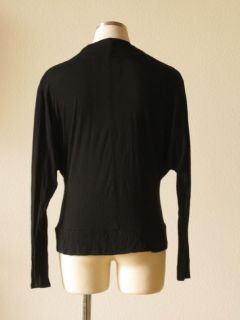 Anthropologie Deletta black silk jersey knit dolman sleeve cowlneck