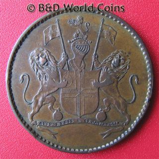 SAINT HELENA & ASCENSION 1821 1/2 PENNY XF DETAILS BRITISH EAST INDIA