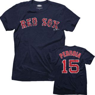 Dustin Pedroia 15 Boston Red Sox Tri Blend Name Number T Shirt