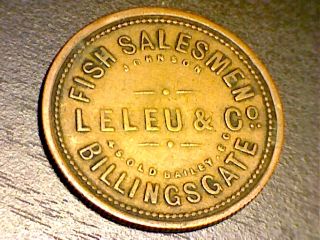 Vintage 19th Century Billingsgate Market 6d Token