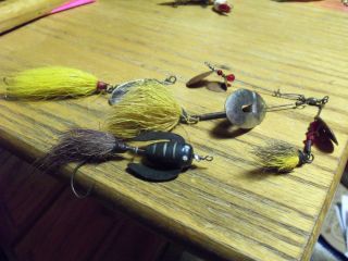  4 Vintage Spinnerbait and Surface Fishing Lures