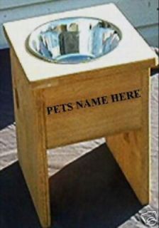 Elevated 8 Single Dog Bowl Feeder Med Pet Free Name
