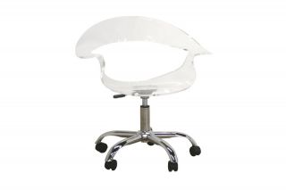 elia modern clear acrylic swivel chair office chair