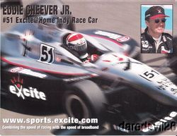 2000 Eddie Cheever Excite Infiniti Dallara Indy Car postcard