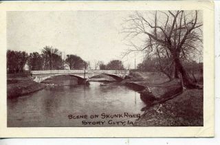 Skunk River Bridge Antique Vintage Postcard Eddyville Nebraska