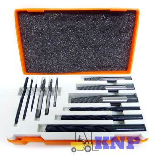 12 PC Rigid Screw Extractor Set Easy Out Removal Kit Drill Bits Hand