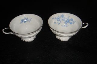 Tea Cups Edelstein Bavaria Ocean Blue German Porcelain